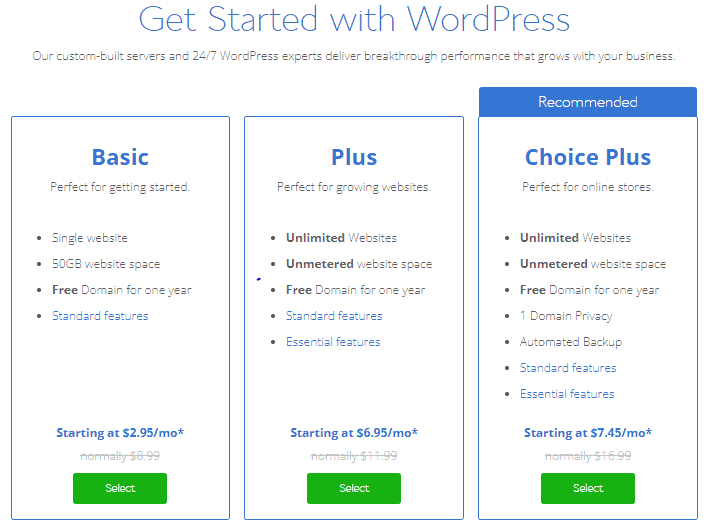 Bluehost-wordpress-shared-plans