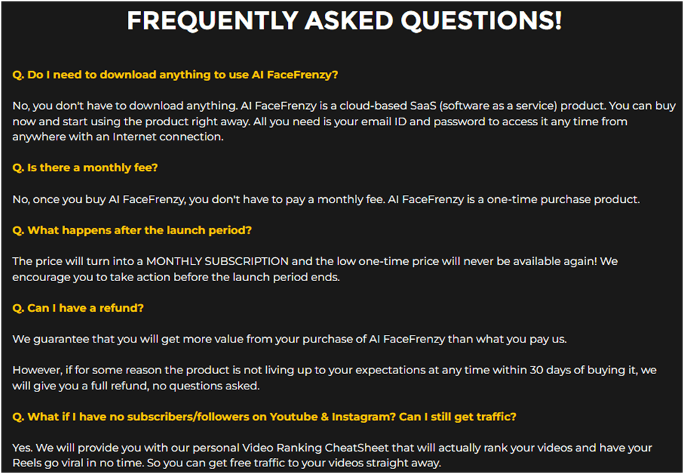 FaceFrenzy-FAQ